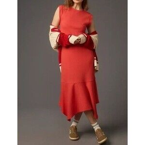Daily Practice by Anthropologie Highline Maxi Dress Christmas Party Red M 282983